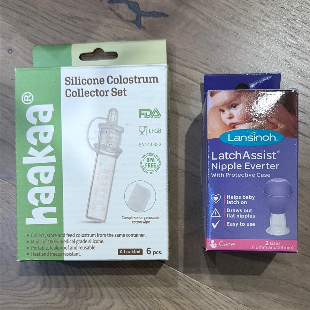 Lansinoh LatchAssist Nipple Everter & Haakaa Silicone Colostrum Collector Set